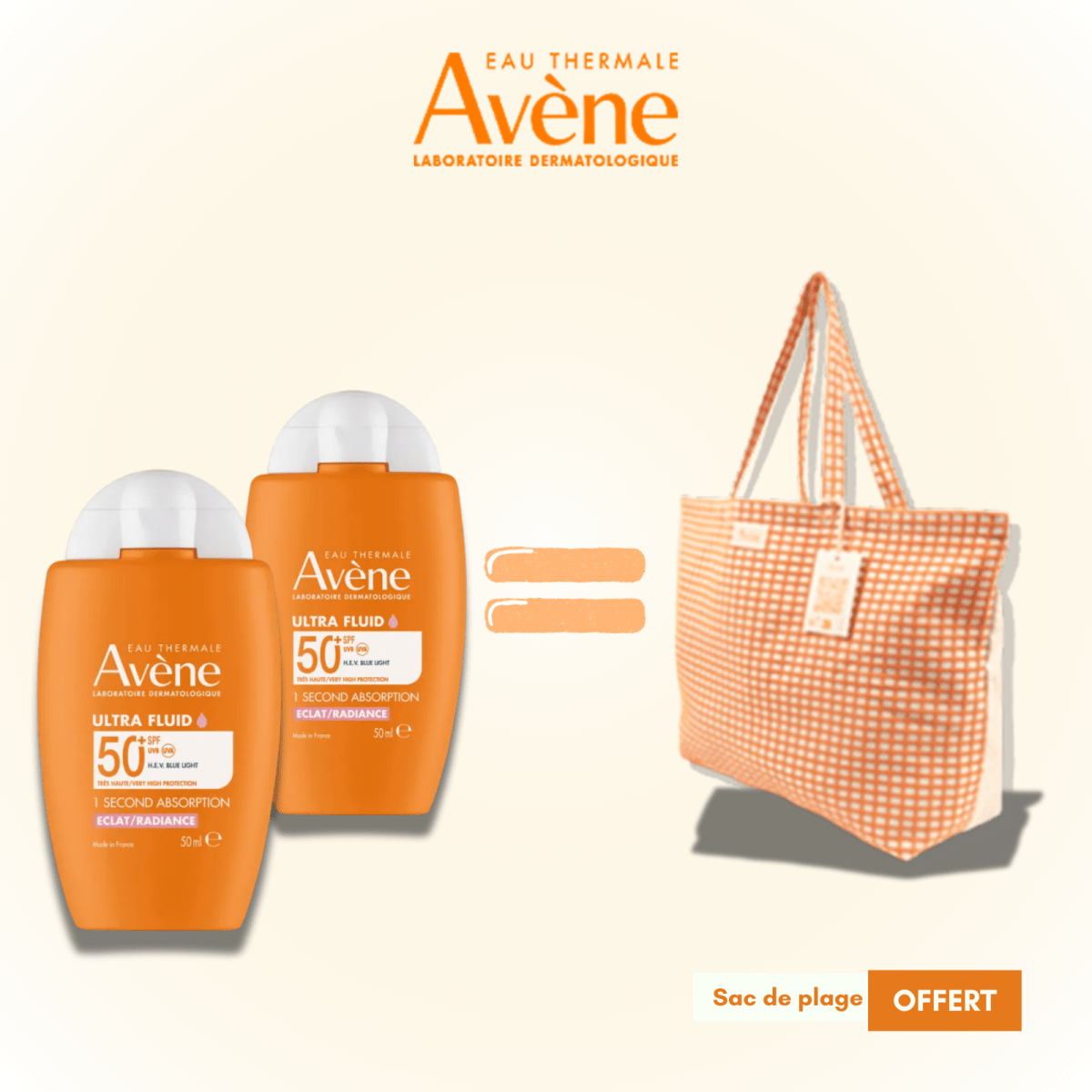 Avène Ultra Fluid Éclat Radiance SPF50+ = Sac Solaire - Avène | BeautyForYou.ma