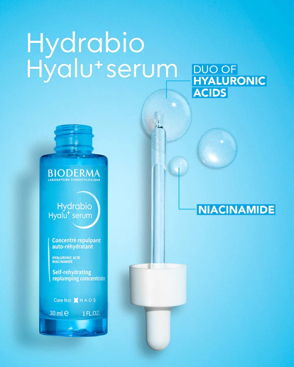 BIODERMA HYDRABIO HYALU+ SERUM CONCENTRE REPULPANT AUTO REHYDRANT 30 ML - Bioderma | BeautyForYou.ma