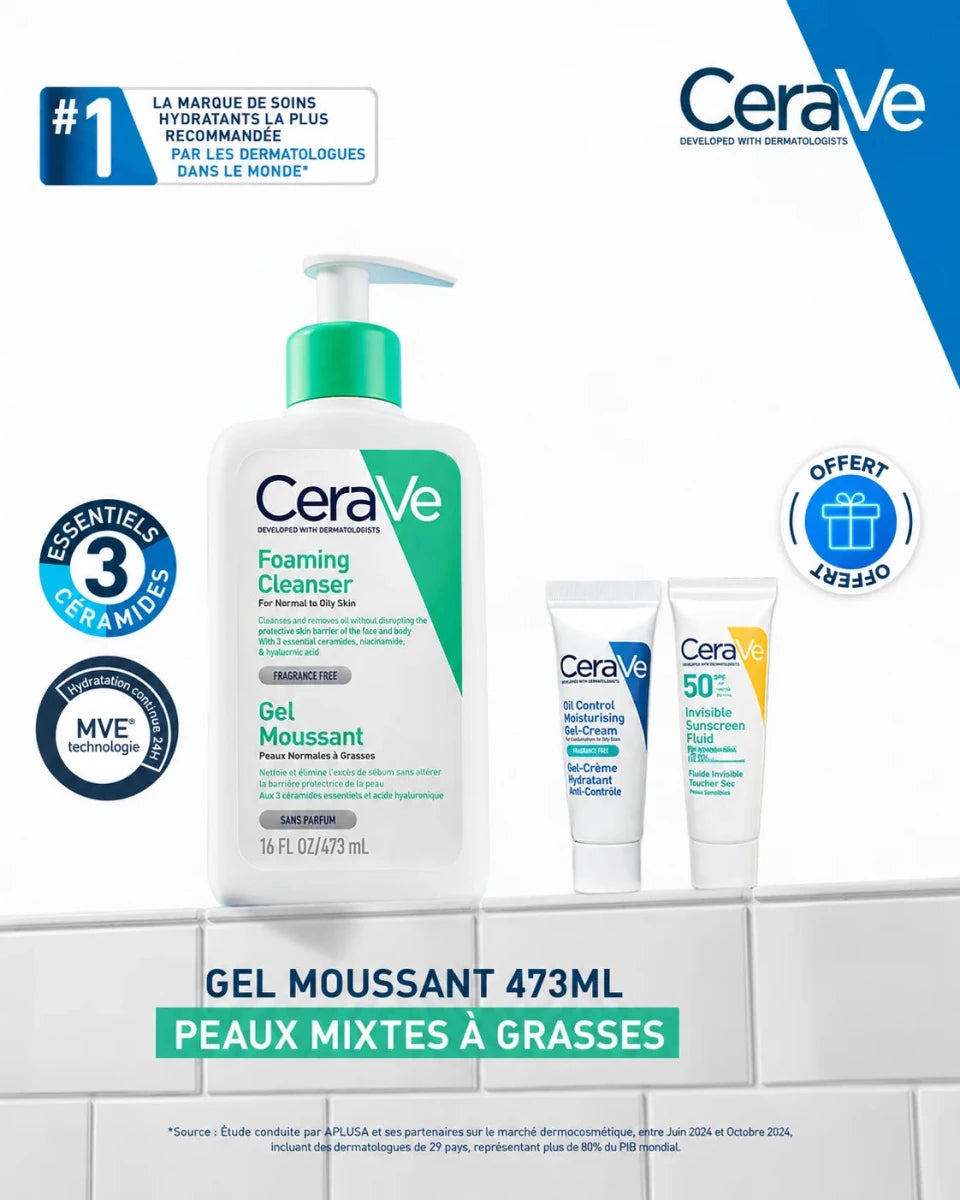 CERAVE GEL MOUSSANT 474ML - Cerave | BeautyForYou.ma