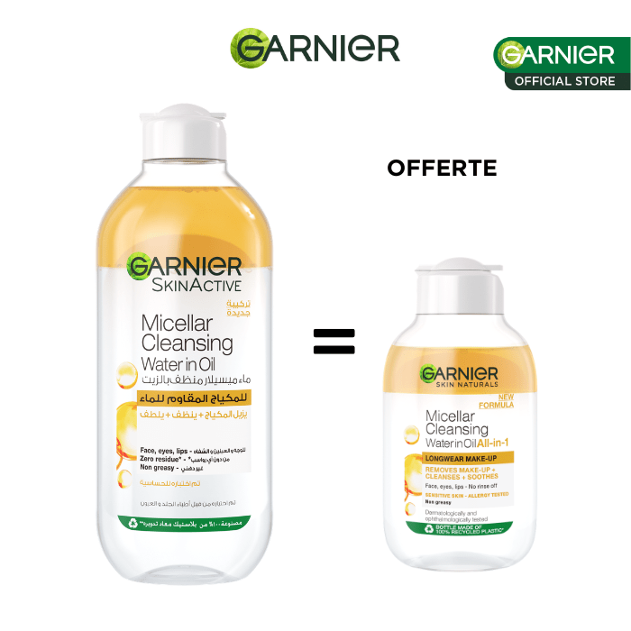 garnier eau micellaire 400ML Biphase = 100ml offerte - Garnier | BeautyForYou.ma