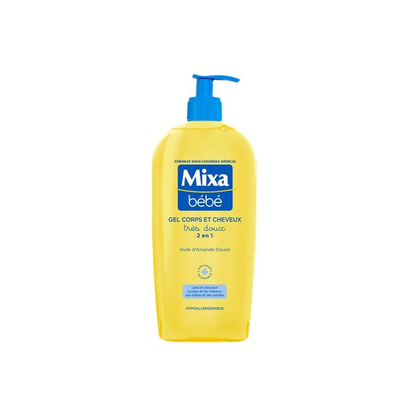 Gel Lavant Bébé Corps et Cheveux Très Doux 2en1 à l'Huile d'Amande Douce MIXA - Mixa | BeautyForYou.ma