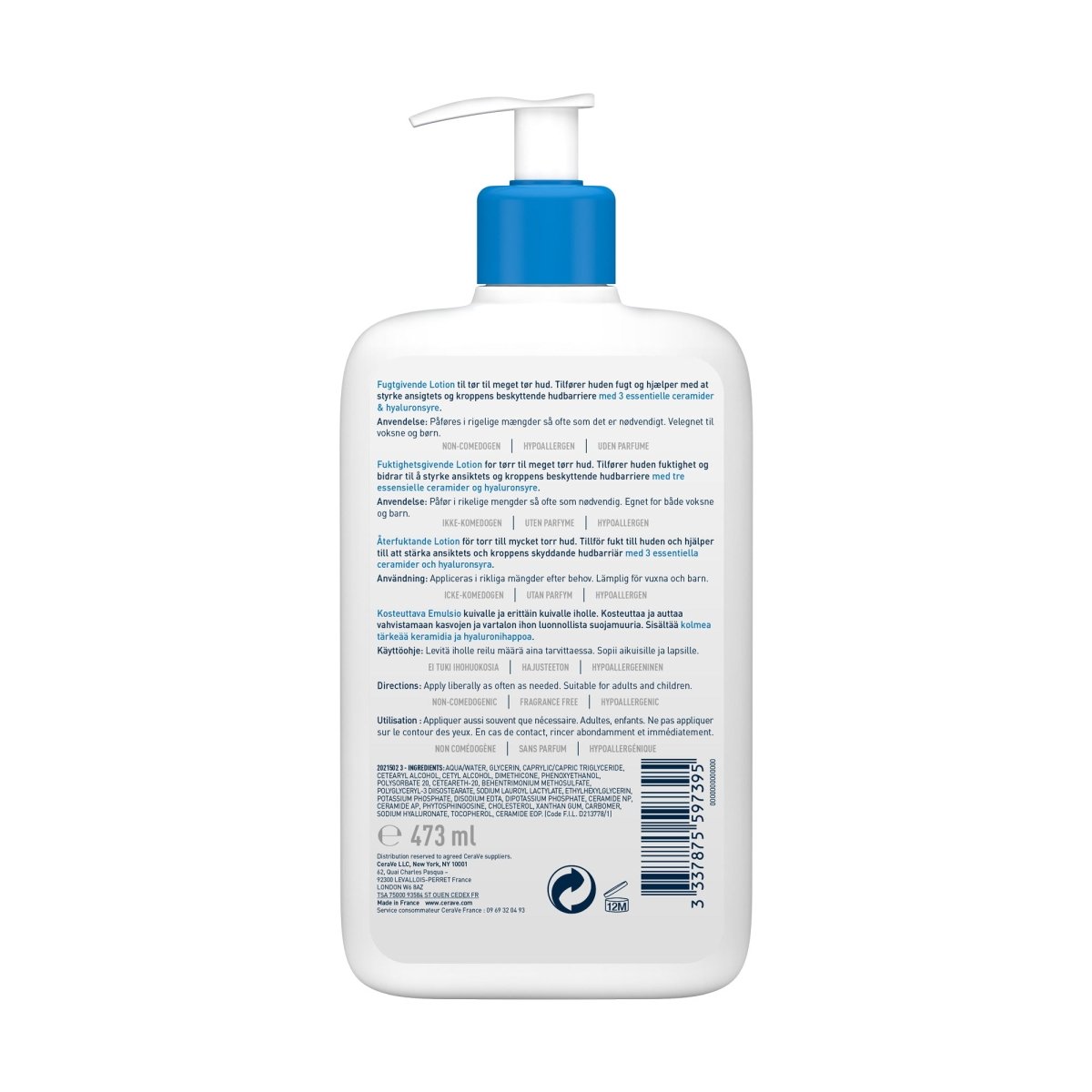 Lait hydratant 473 ml - Cerave | BeautyForYou.ma