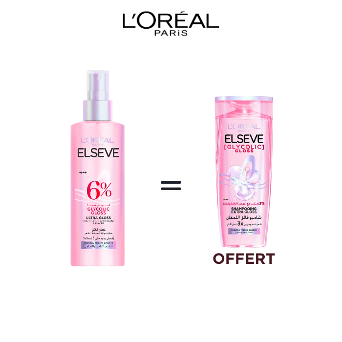 L'Oréal Paris Glycolic Gloss Acidifier Spray = Glycolic Gloss Shampoo Offert - L'Oréal Paris | BeautyForYou.ma
