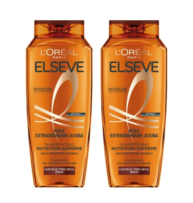 Lot 2 ELSEVE EXTRAORDINARY OIL JOJOBA SHAMPOING HYDRATATION INTENSE 400ML - L'Oréal Paris | BeautyForYou.ma