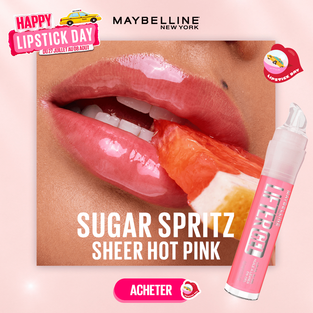 Maybelline Lifter Gel - Brillant à Lèvres Huile en Gel - Brillance Effet Miroir & Lèvres Rebondies - Hydratation 24H - Pen Twist Précis - Teinte : 004 - Sugar Spritz - 6,6 ml - Maybelline | BeautyForYou.ma