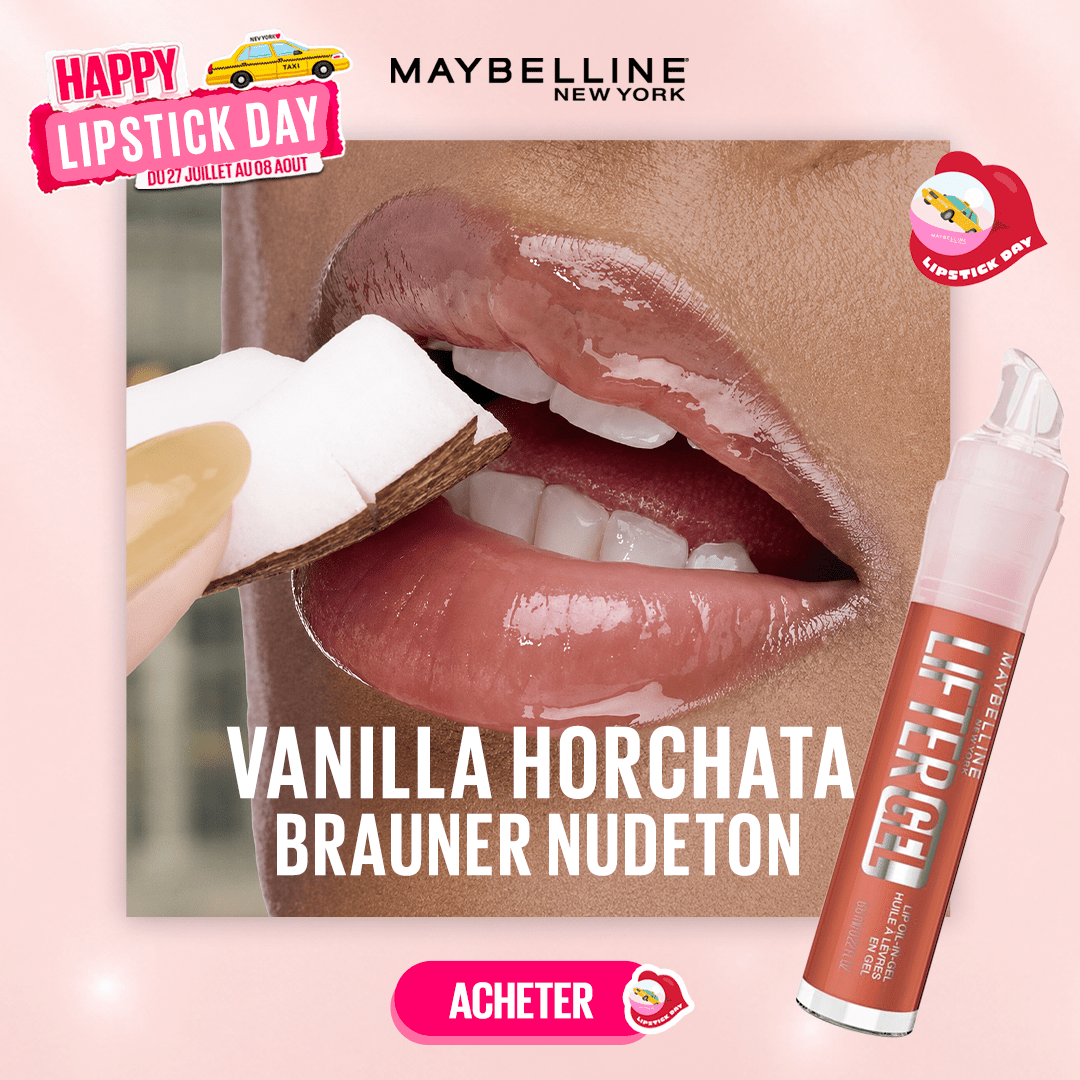 Maybelline Lifter Gel - Brillant à Lèvres Huile en Gel - Brillance Effet Miroir & Lèvres Rebondies - Hydratation 24H - Pen Twist Précis - Teinte : 007 - Vanilla Horchata - Maybelline | BeautyForYou.ma