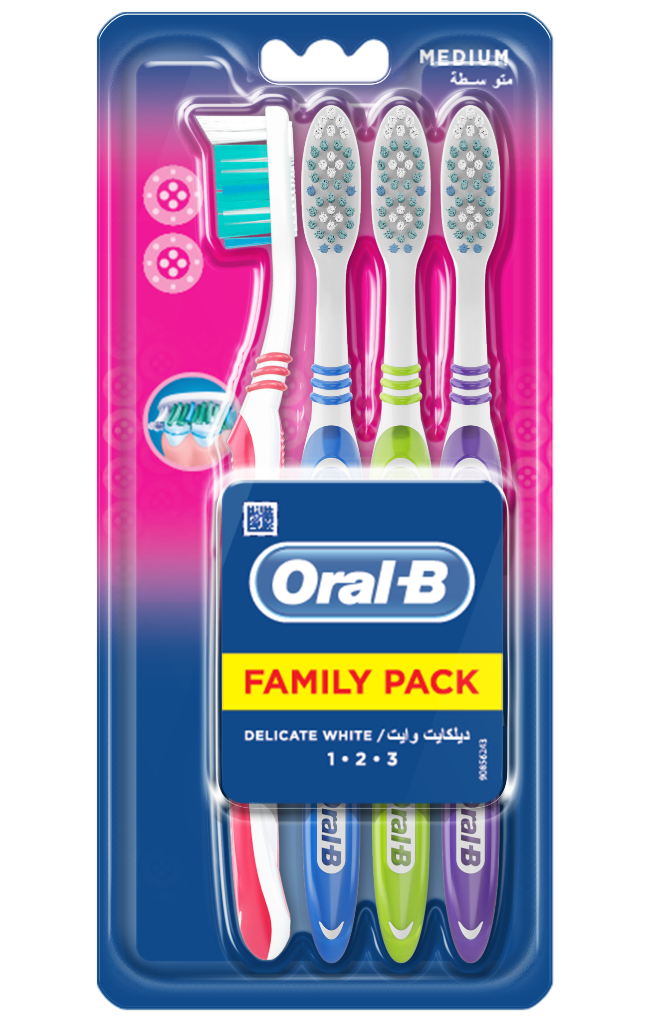 Oral B Brosse à Dents Delicate White Medium - 4 unités - 3014260105525
