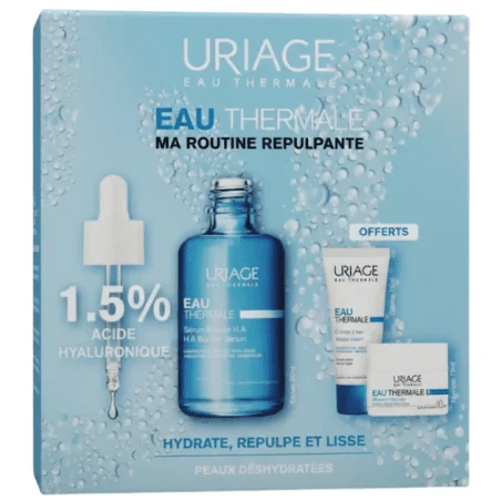 URIAGE COFFRET EAU THERMALE SERUM BOOSTER 30ML + EAU THEMALE CREME D'EAU 15ML + EAU THERMALE MASQUE D'EAU NUIT 15ML - Uriage | BeautyForYou.ma