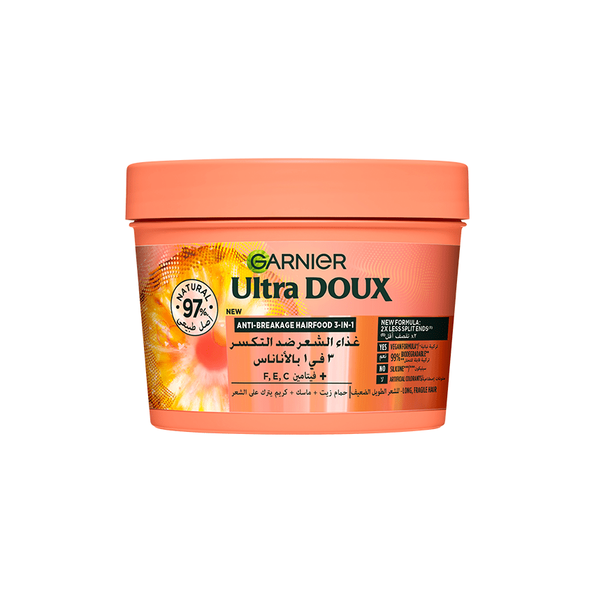 Garnier Ultra Doux Hair Food - Masque Réparateur à l'ananase - Pour Cheveux es cheveux longs et ternes - 390 ml - Garnier | BeautyForYou.ma