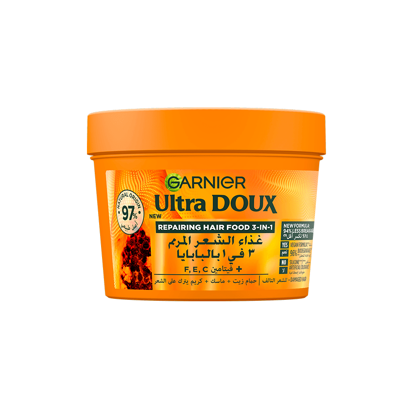 Garnier - Ultra Doux Hair Food - Masque Réparateur à la Papaye - Pour Cheveux Abîmés - 390 ml - 3600542370271
