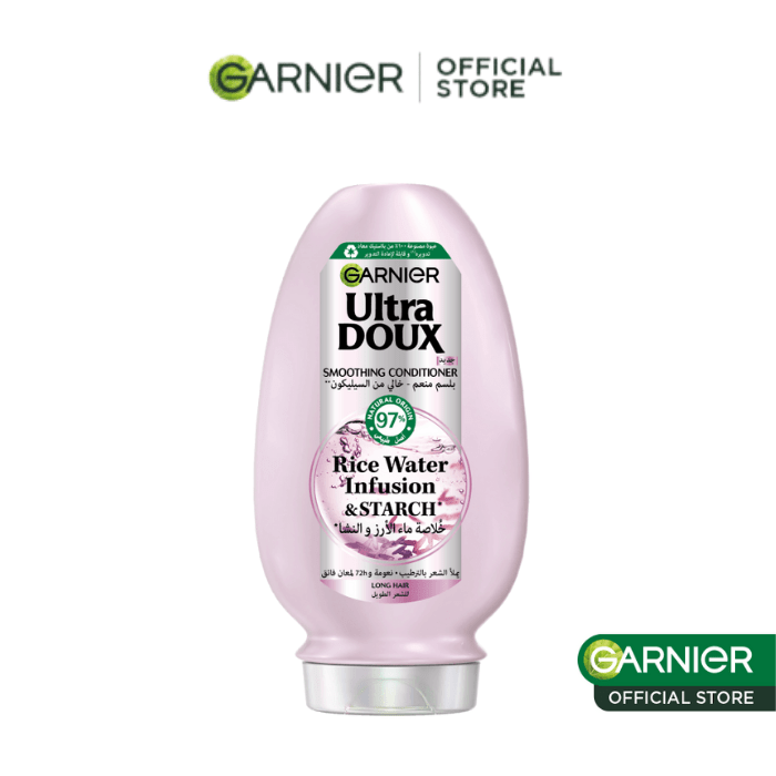 Garnier Ultra Doux - Après - Shampooing Lissant Douceur & Brillance à l'Infusion d'Eau de Riz - Cheveux Rebelles et Indisciplinés - 200 ml - Garnier | BeautyForYou.ma