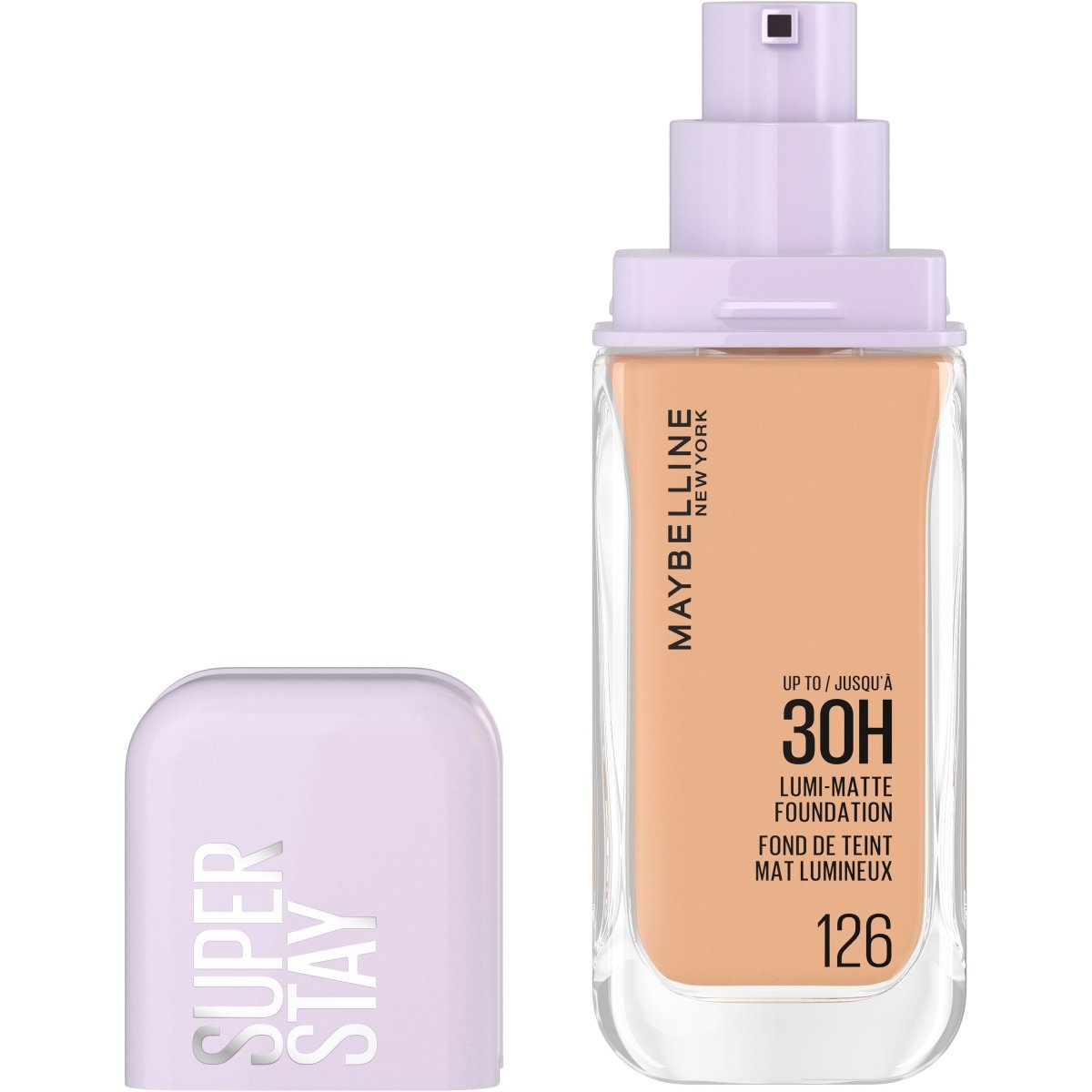 Maybelline New York - Fond de Teint Liquide Longue Tenue - Ultra - Résistant - Fini Mat Lumineux - Enrichi en Acides Aminés - Tous les Types de Peau - Superstay 30H Lumi - Matte - Teinte : 126 - 35ml - 3600531691905