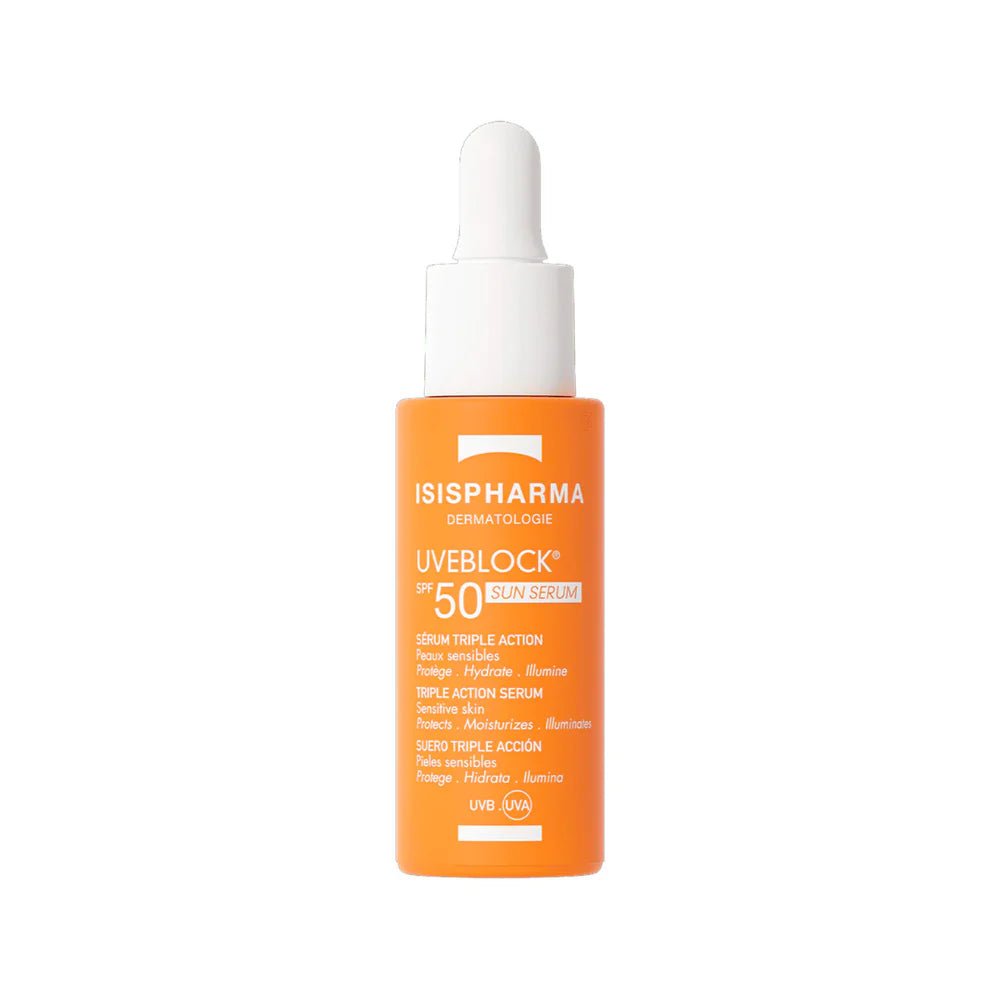 ISISPHARMA Uveblock Sun Serum Triple Action SPF50 28ml – Anti - Taches Anti - Âge - ISISPHARMA | BeautyForYou.ma