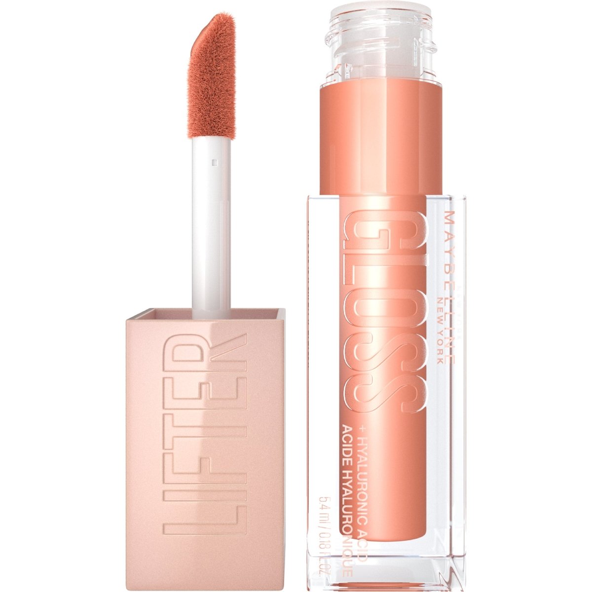 Maybelline Lifter Gloss, brillant à lèvres à l'acide hyaluronique, effet repulpant et hydratant, ambre (007), 5, 4 ml - 3600531609757