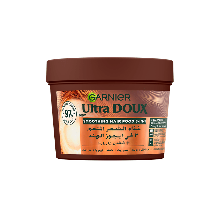 Garnier - Ultra Doux Hair Food - Masque Lissant au Macadamia - Pour Cheveux Secs à Très Secs - 390 ml - Garnier | BeautyForYou.ma