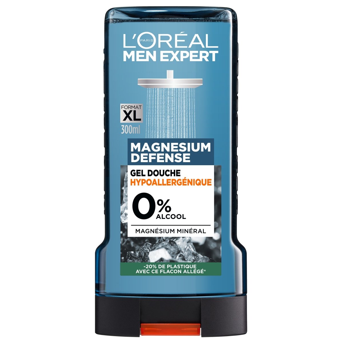 L'Oréal Men Expert - Gel Douche Crème Hypoallergénique pour Homme - Hydrate & Nettoie - Enrichi en Magnésium Minéral - Pour Peaux Sensibles - Magnesium Defense - 300 ml - 3600524030124