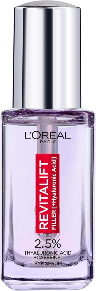 L'Oreal Paris L'Oréal Paris Sérum Yeux 2,5% Acide Hyaluronique et Caféine, Revitalift Filler, Repulpe, Éclaircit Et Dégonfle les Yeux - 20 ml - 3600524026844