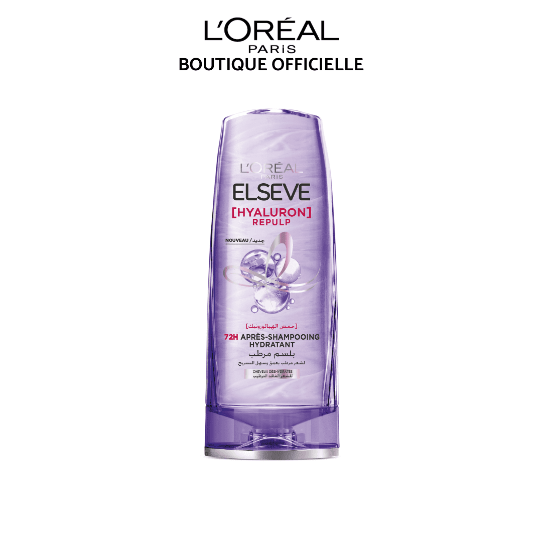 L'Oréal Paris - Démêlant Hydra - Fixant pour Cheveux Déshydratés et Fatigués - Hydratation 72H - Brillance - Souplesse - À l'Acide Hyaluronique - Elseve Hyaluron Repulp - 200 ml - 3610340655180