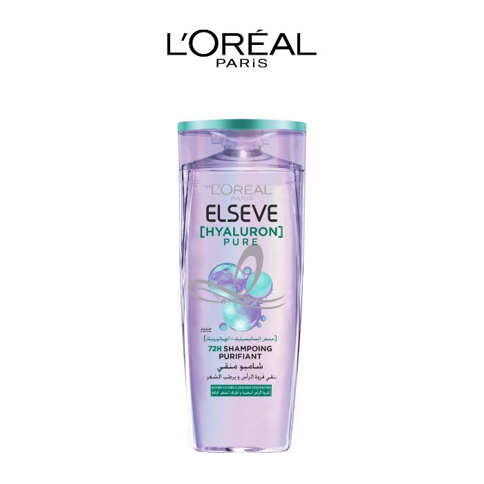 L'Oréal Paris - Shampooing Purifiant 72h pour Cuir Chevelu Gras - Complexe à l'Acide Salicylique et Hyaluronique - Protocole de Soin Capillaire - Elseve Hyaluron Pure - 200 ml - 3610340671005
