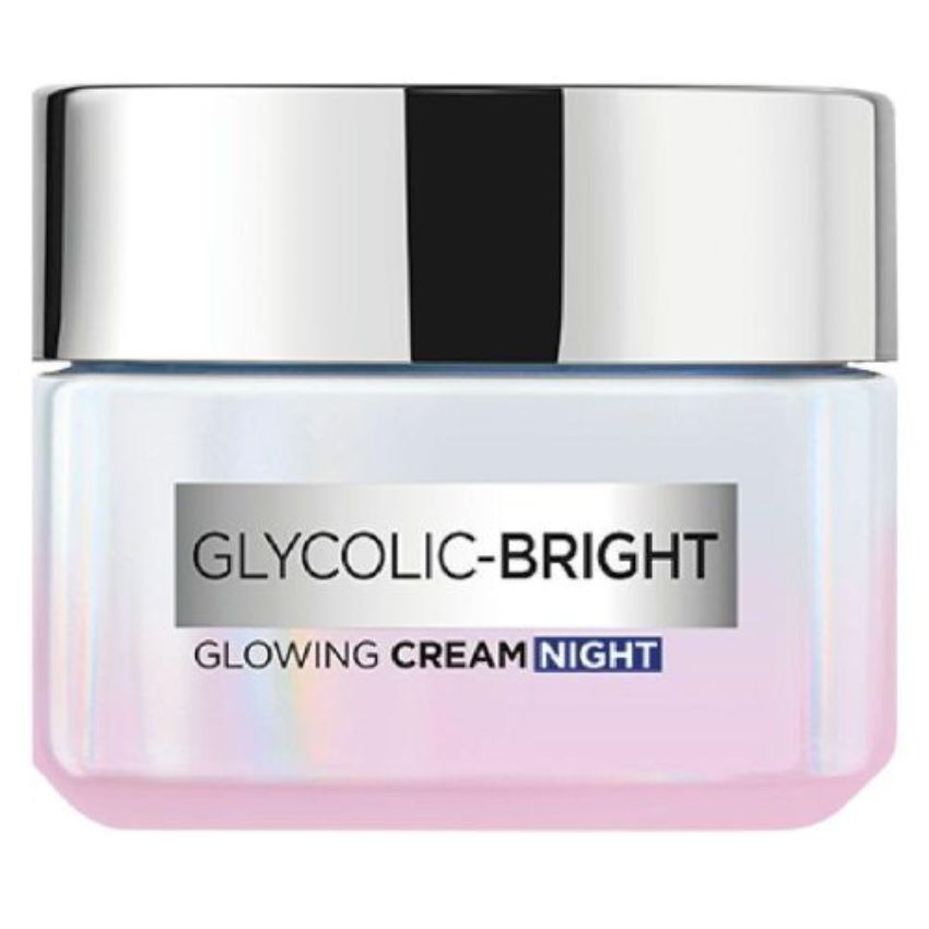 L'Oreal Paris Crème Nuit Glycolic - Bright Soint éclat à base d’acide glycolique pour une peau lisse, éclatante et uniforme – 50 ml - 3600524051037