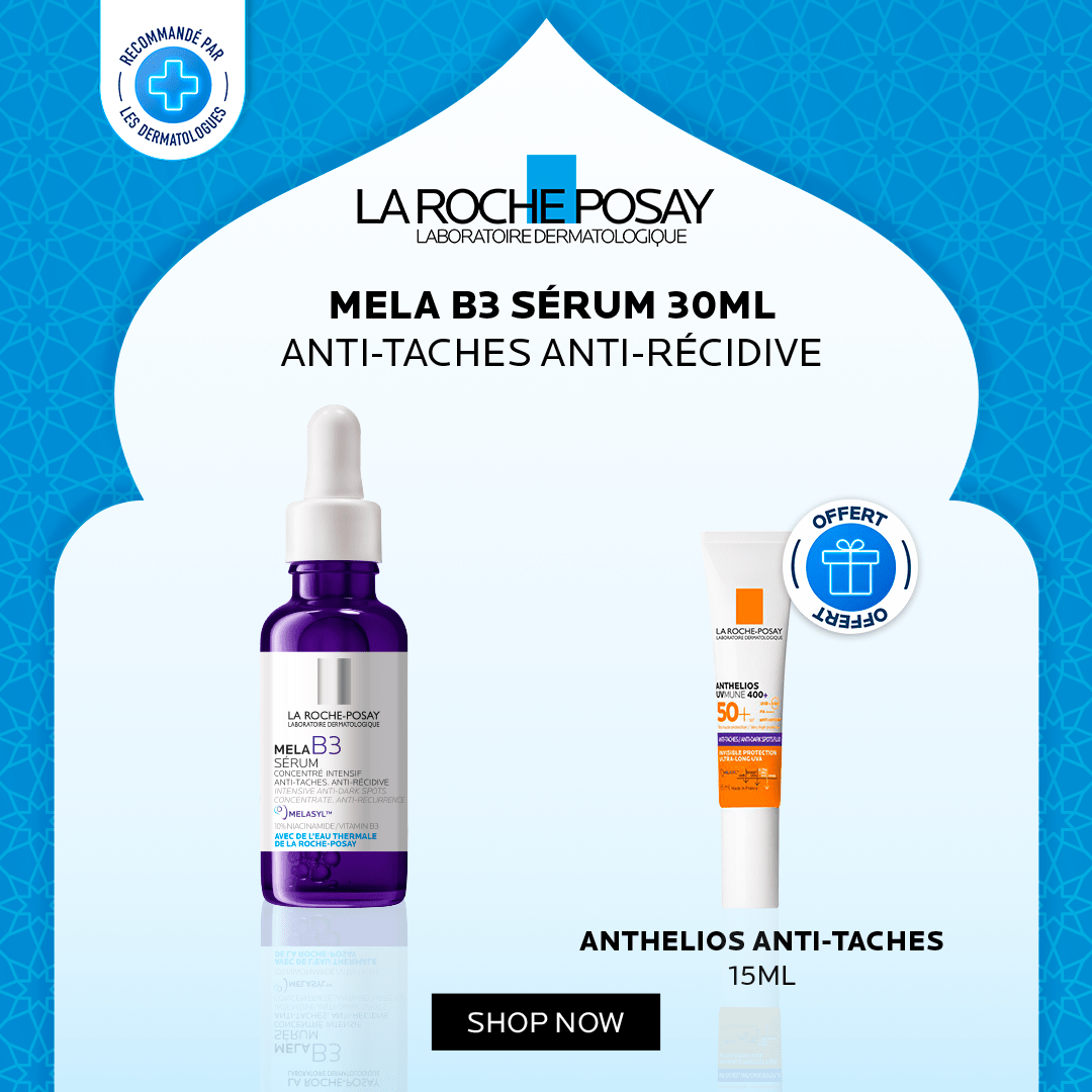 La Roche - Posay Mela B3 Sérum 30ML Anti - Taches Anti - Récidive + Anthelios Anti - Taches 15ML Offert - La Roche - Posay | BeautyForYou.ma