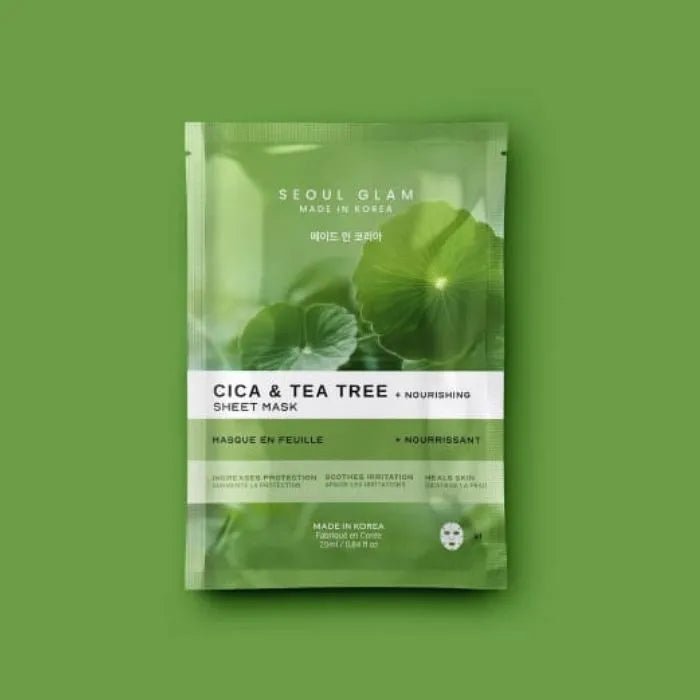 SEOUL GLAM CICA&TEA TREE SHEET MASK 25mL - SEOUL GLAM | BeautyForYou.ma
