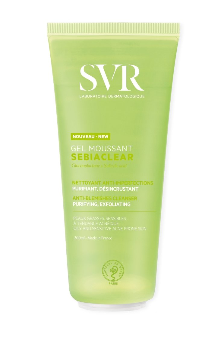 SVR SEBIACLEAR Gel Moussant 200ml – Nettoyant Purifiant Peaux Grasses et Mixtes - SVR | BeautyForYou.ma