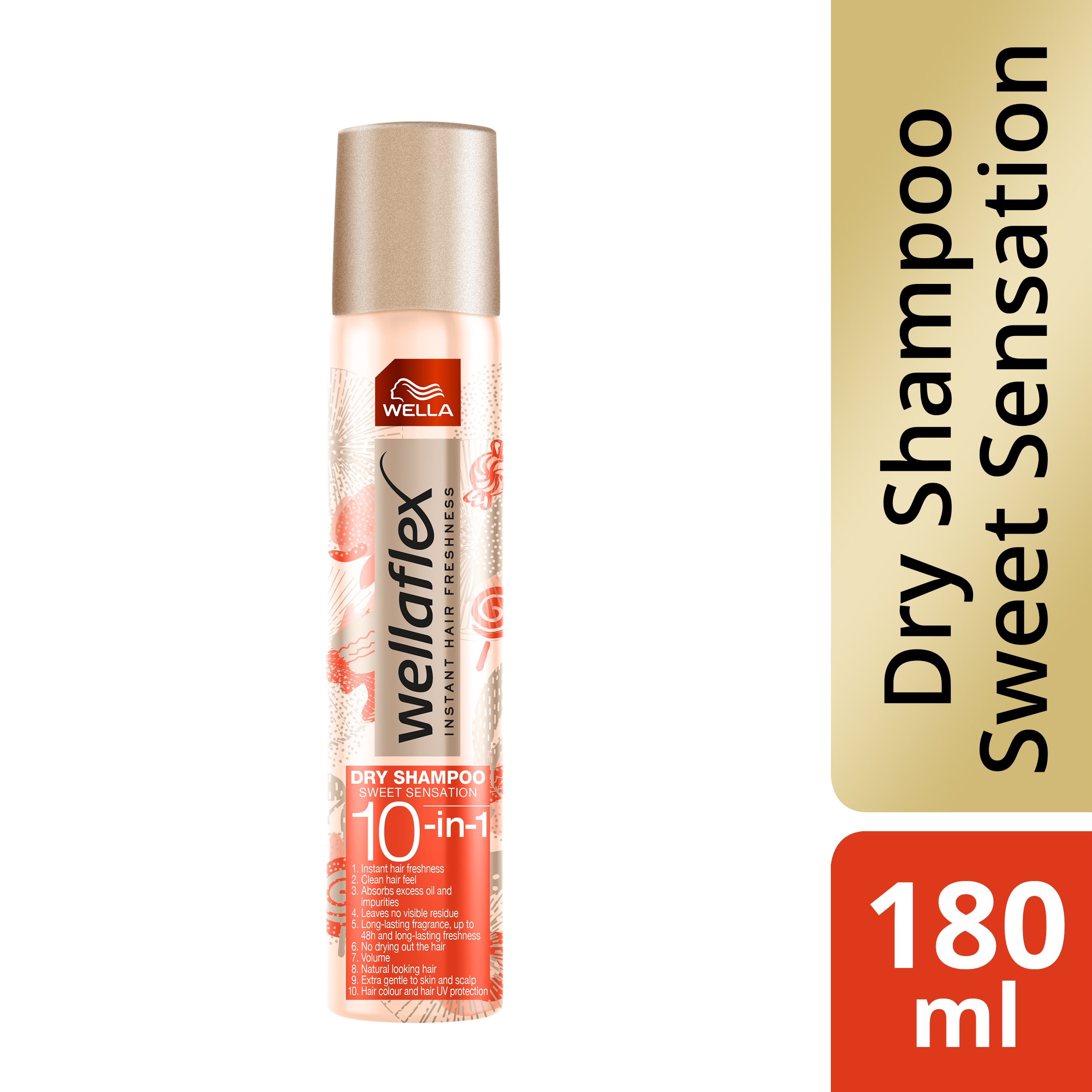 WELLAFLEX Sweet Sensation – Shampooing Sec - Parfum sucré et réconfortant 180ml