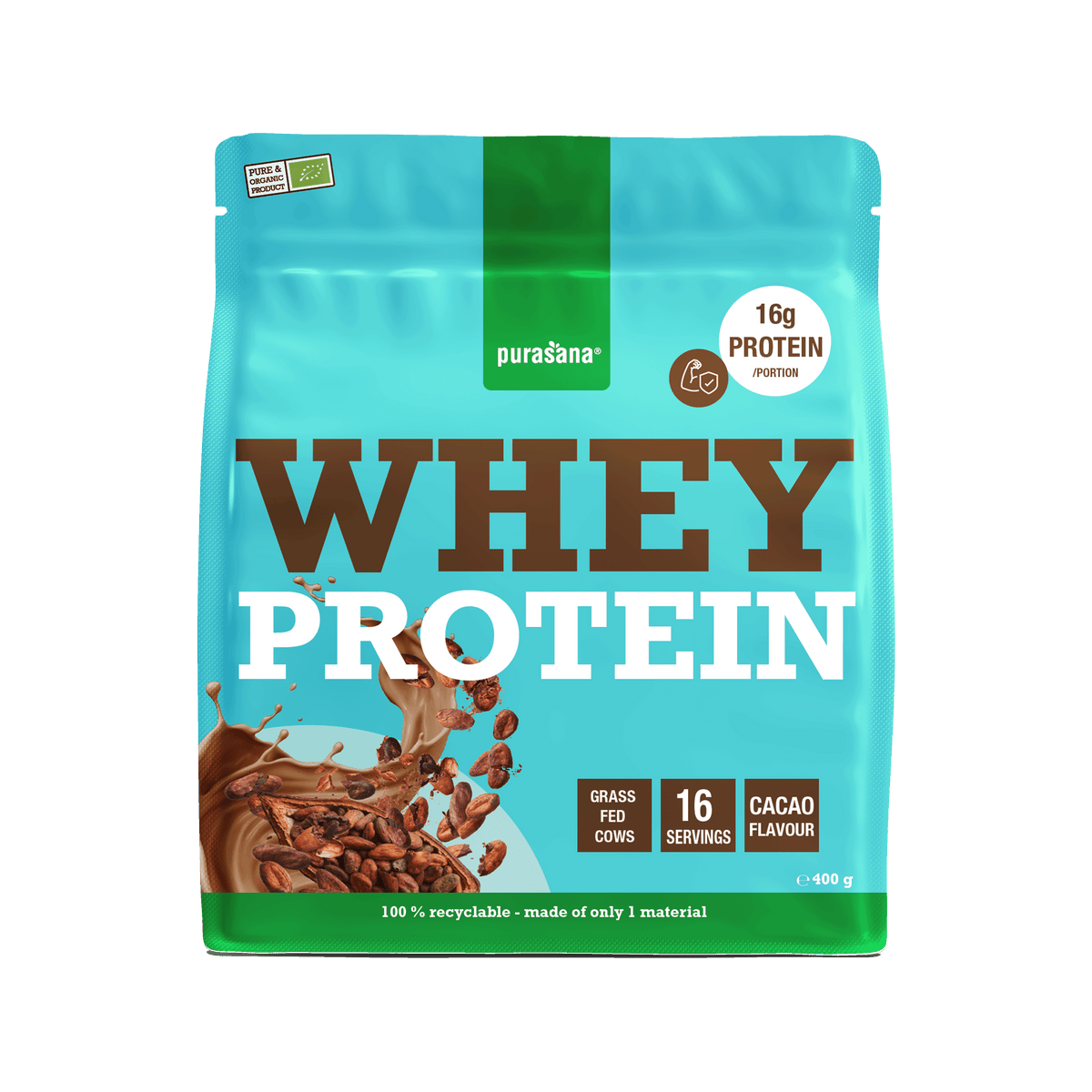 PROTP018 PURASANA PROTEINE WHEY 65% CACAO 400G
