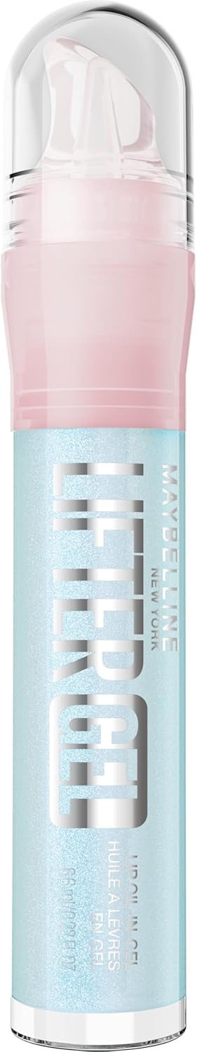 Maybelline Lifter Gel - Brillant à Lèvres Huile en Gel - Brillance Effet Miroir & Lèvres Rebondies - Hydratation 24H - Pen Twist Précis - Teinte : 002 - Blue Boba - 6,6 ml
