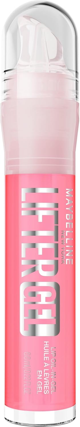 Maybelline Lifter Gel - Brillant à Lèvres Huile en Gel - Brillance Effet Miroir & Lèvres Rebondies - Hydratation 24H - Pen Twist Précis - Teinte : 004 - Sugar Spritz - 6,6 ml