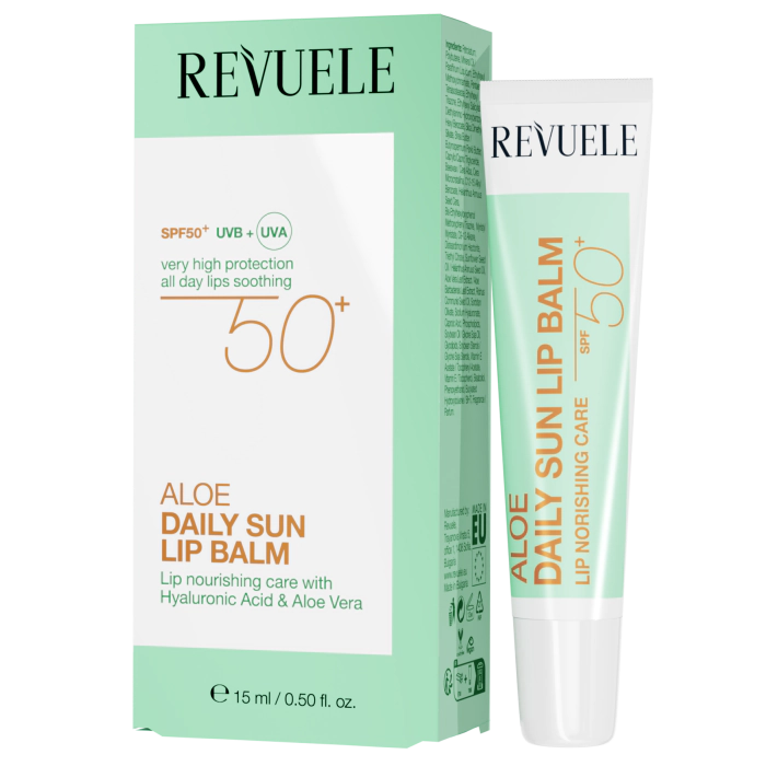 Aloe Daily Sun Lip Balm SPF50+ – Baume à Lèvres Solaire Nourrissant à l’Aloe Vera, 15 ml