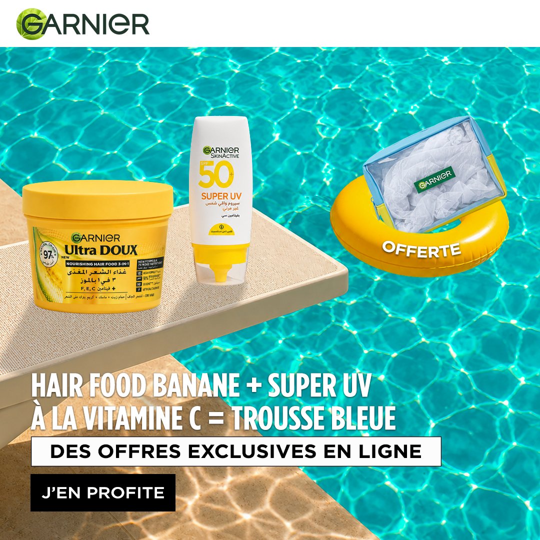 HAIR FOOD BANANE + SUPER UV A LA VITAMINE C = TROUSSE BLEUE