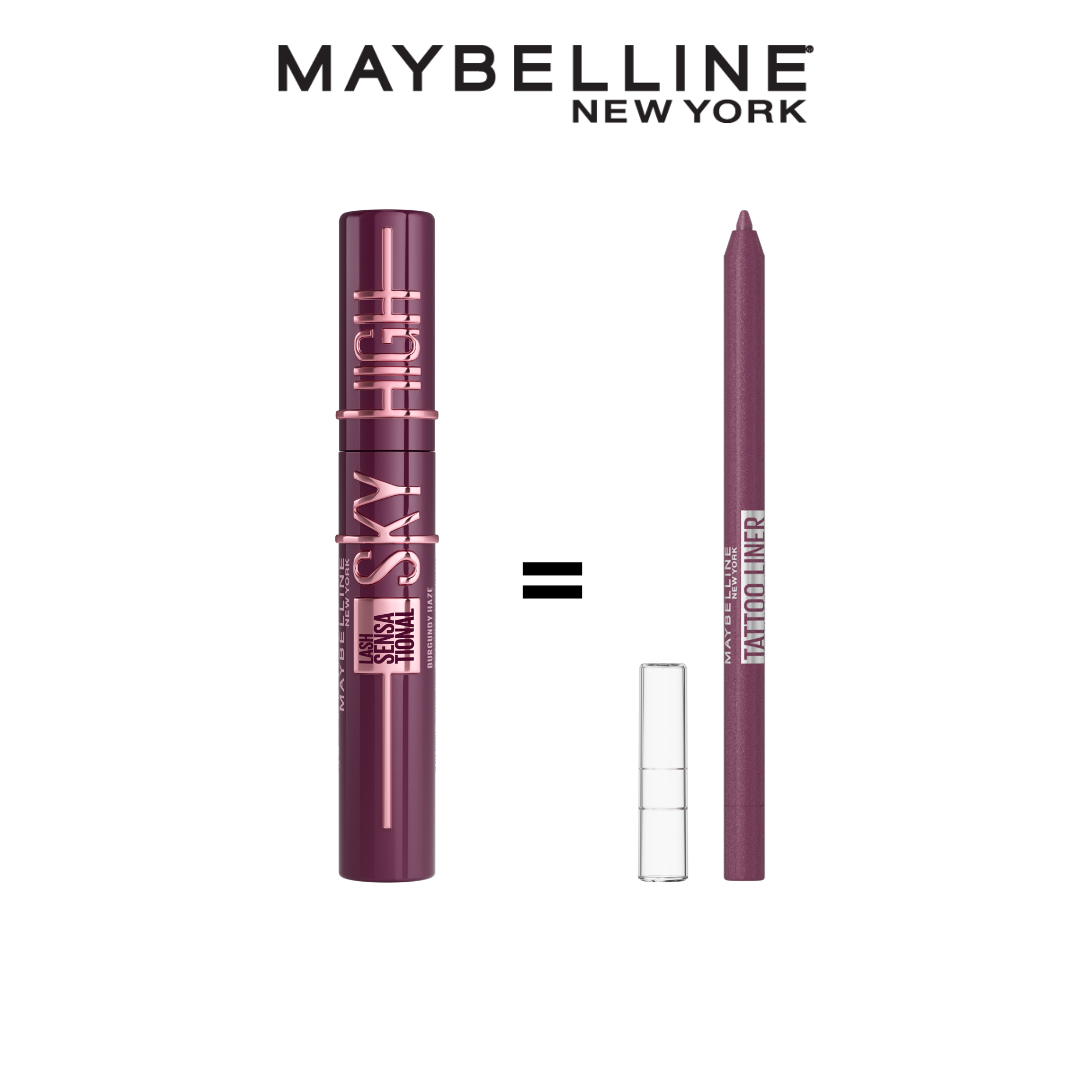 MAYBELLINE PACK MASCARA SKY HIGH BURGUNDY HAZE + TATTOO LINER BURGUNDY BLISS