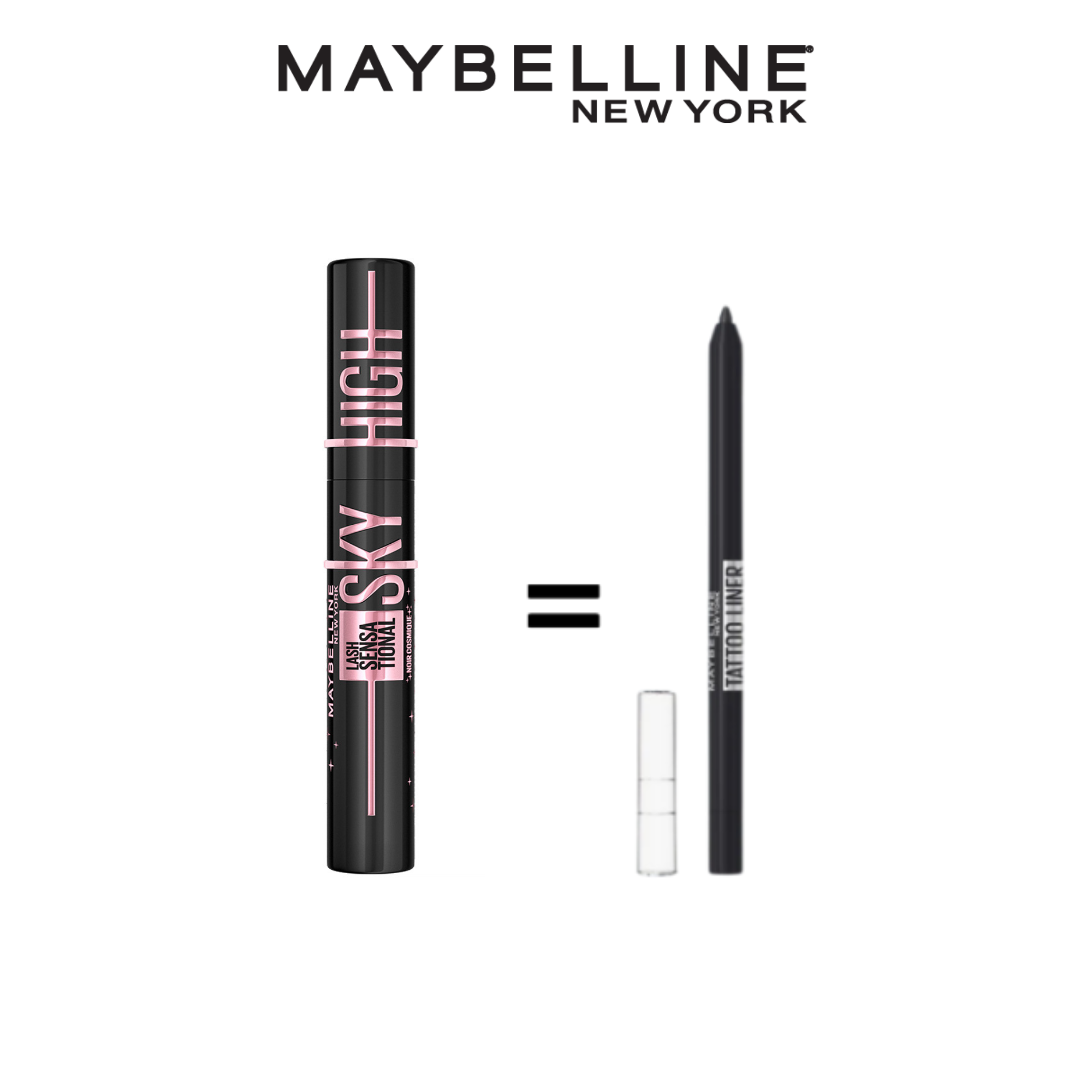 MAYBELLINE PACK MASCARA SKY HIGH COSMIC + TATTOO LINER BLACK 900
