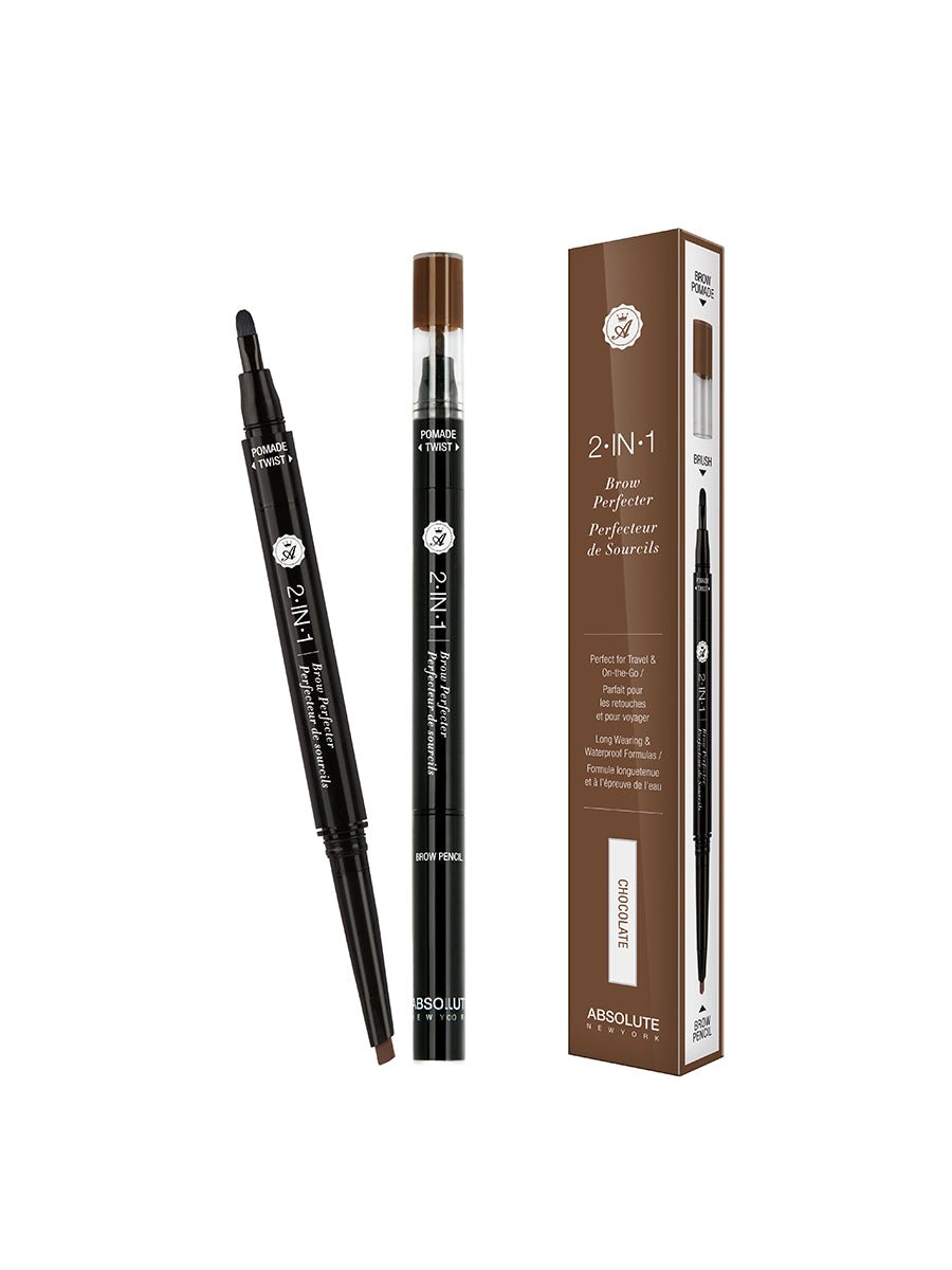 ABSOLUTE NEWYORK 2 IN 1 BROW PERFECTER CHOCOLAT - ABSNY | BeautyForYou.ma