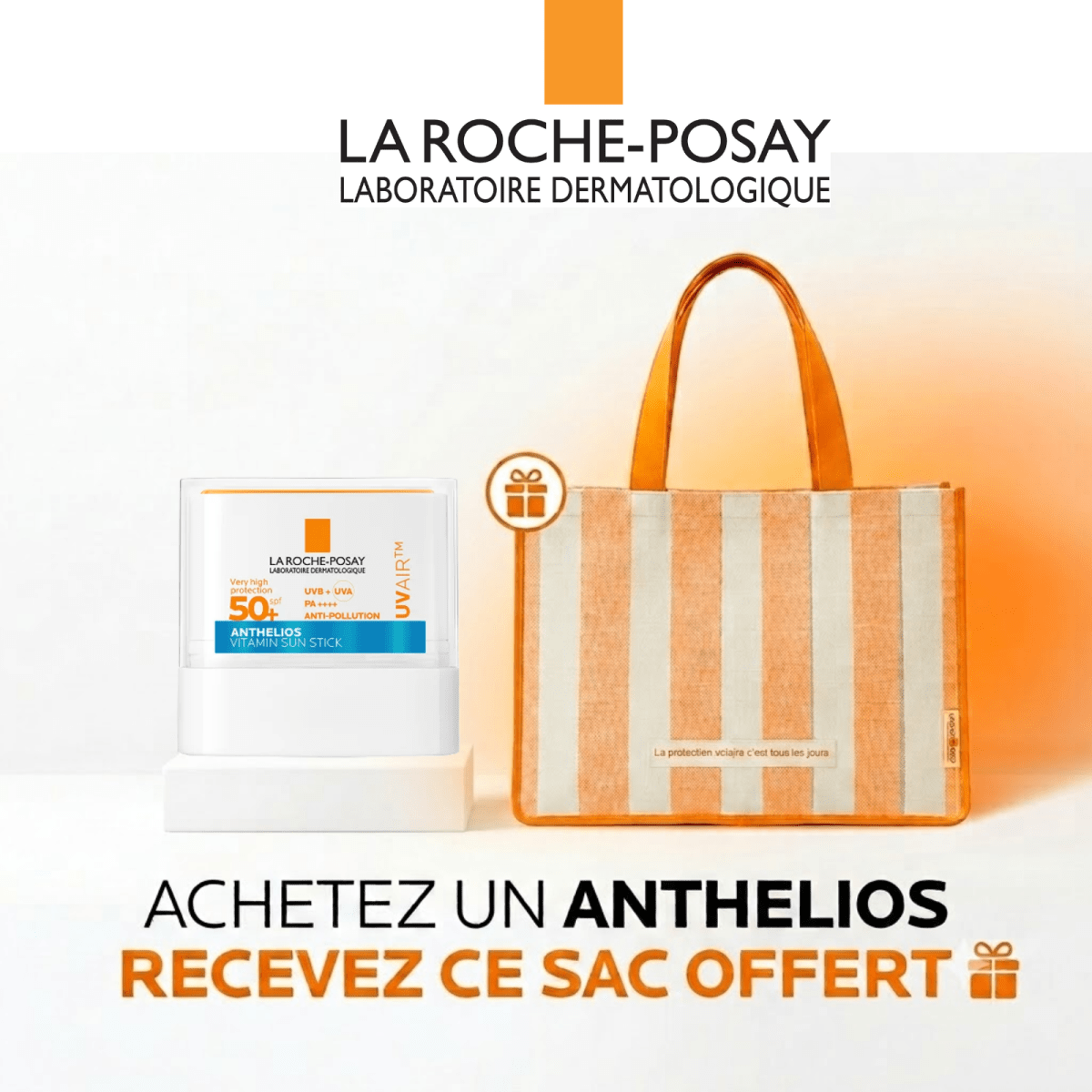 Anthelios UVAir Stick Solaire SPF50+ = SAC DE PLAGE - La Roche-Posay | BeautyForYou.ma