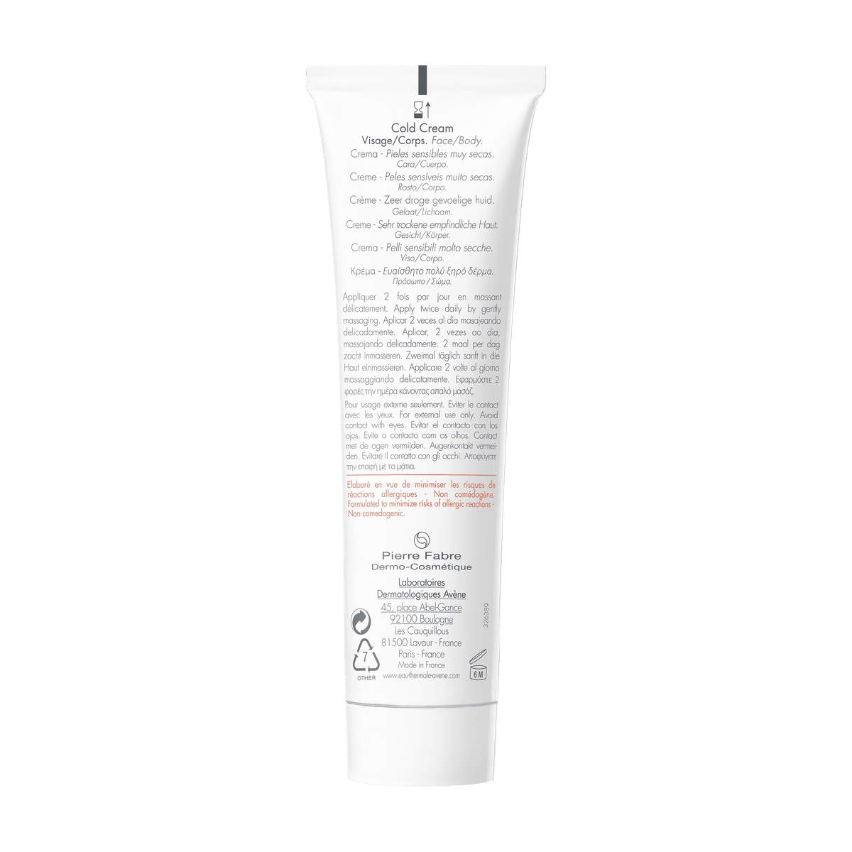 AVENE COLD CREAM CRÈME 100ML - 309722