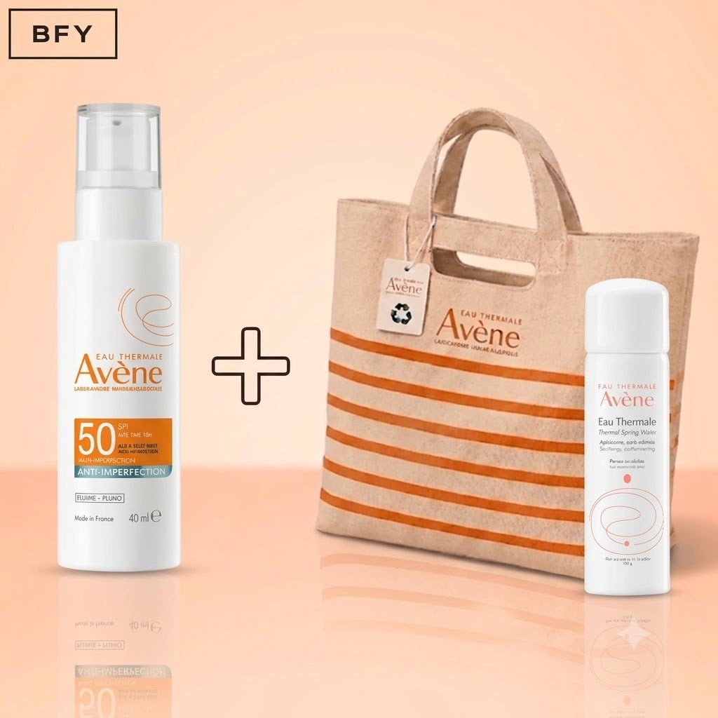 AVENE FLUIDE ANTI-IMPERFECTION SPF50 = SAC + EAU THERMALE OFFERTS - Avène | BeautyForYou.ma