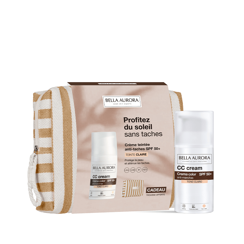 BELLA AURORA-CC Cream MEDIUM+Trousse Coton Rayée - BELLA AURORA | BeautyForYou.ma