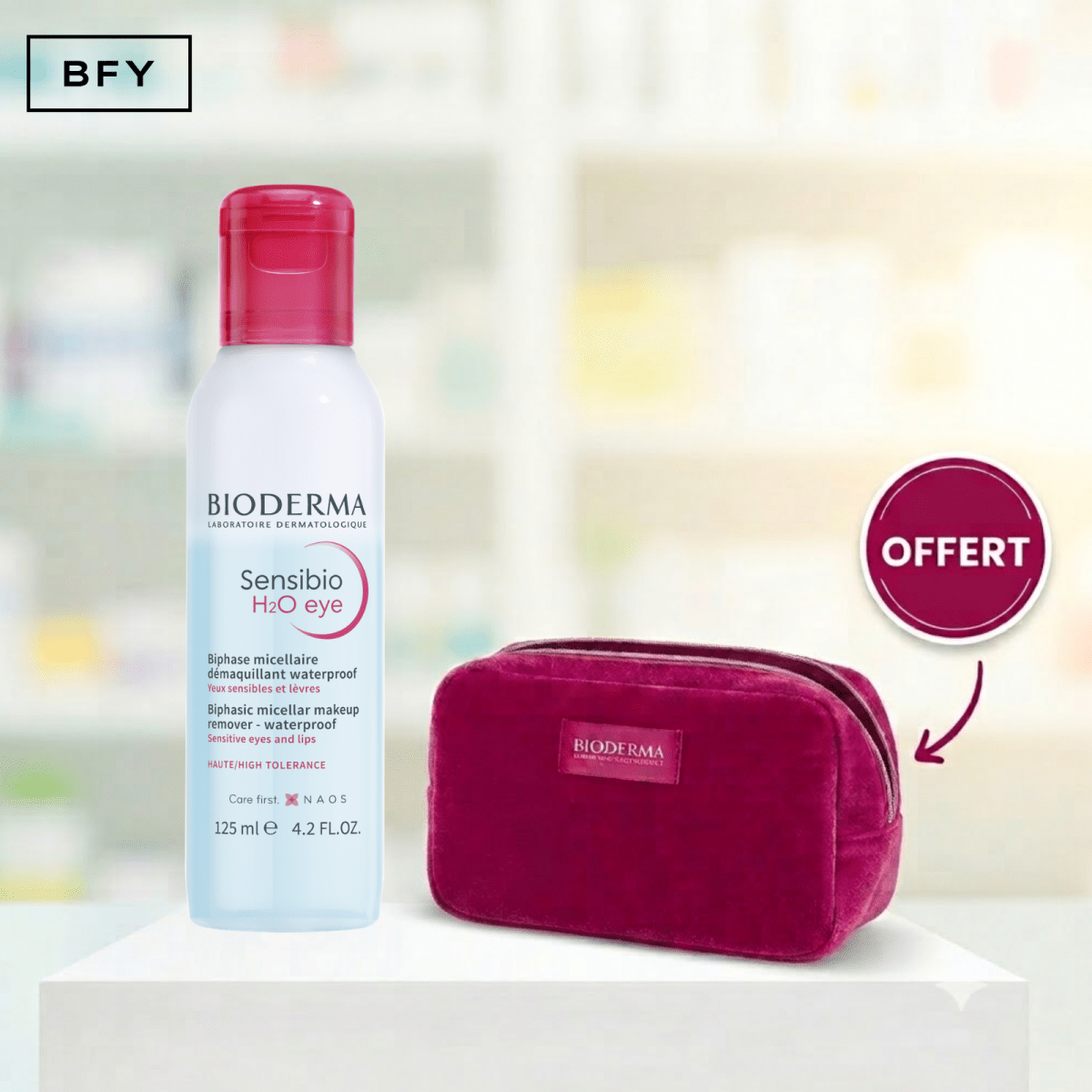 BIODERMA SENSIBIO H2O YEUX DEMAQUILLANT 125 ML = TROUSSE OFFERTE - Bioderma | BeautyForYou.ma