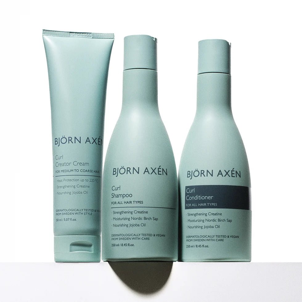 BJORN AXEN PACK CURL ESSENTIAL SHAMPOO + CONDITIONER + CREAM : La routine ultime pour vos boucles - BJÖRN AXÉN | BeautyForYou.ma