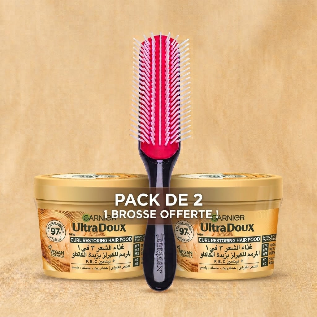Pack Garnier : 2 x Hair Food - Masque Nutrition Boucles au Beurre de Cacao -390 ml