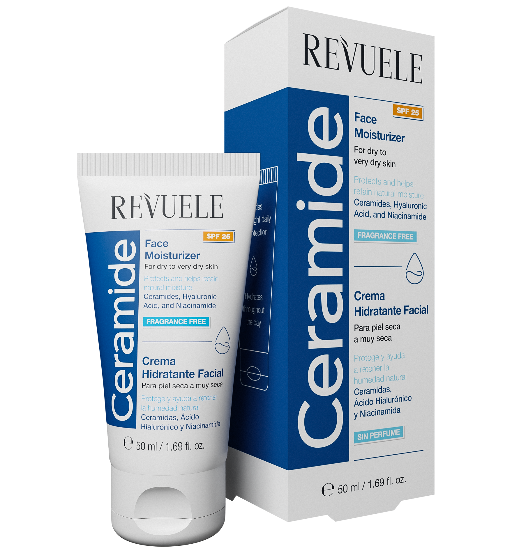 REVUELE CERAMIDE FACE MOISTURIZER SPF25, 50ml