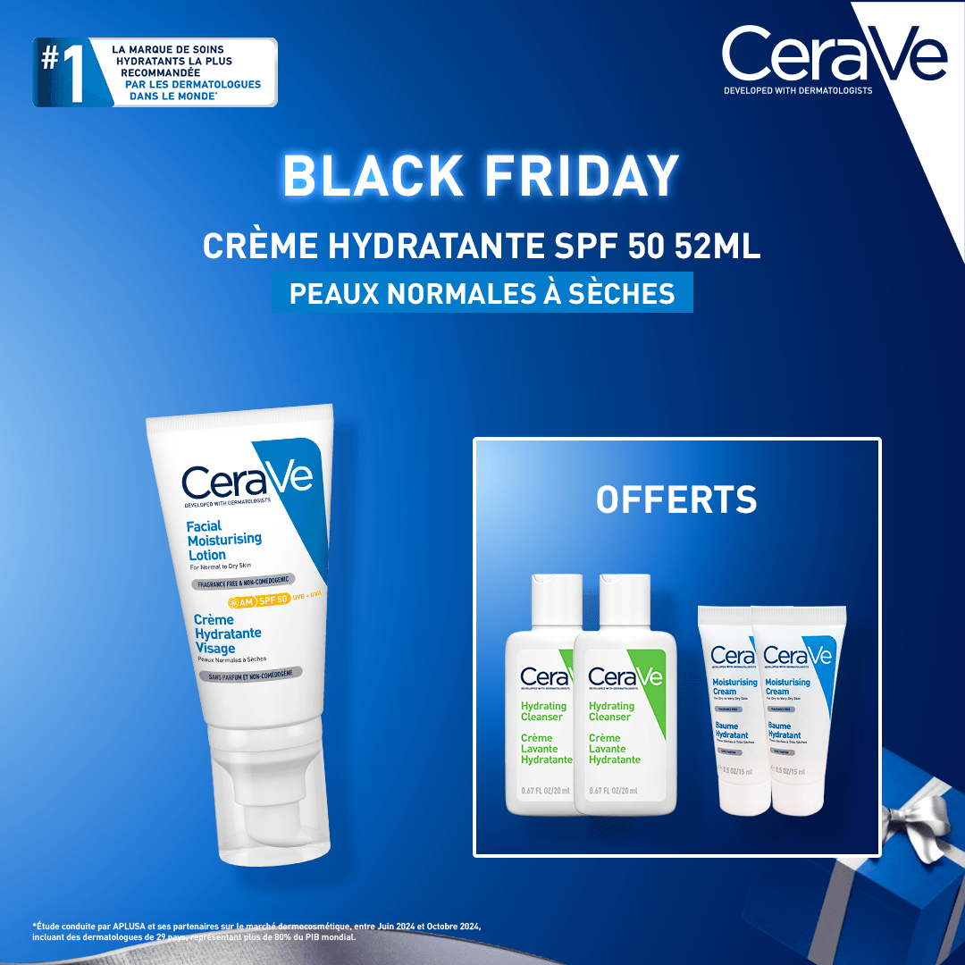 CERAVE Crème hydratante SPF50 52ml - Cerave | BeautyForYou.ma