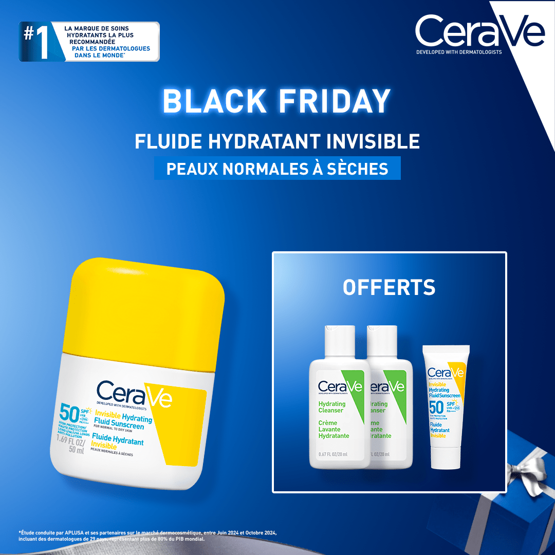 Cerave Fluide Hydratant Invisible SPF50 Peau Normale à Sèche 50ml - Cerave | BeautyForYou.ma