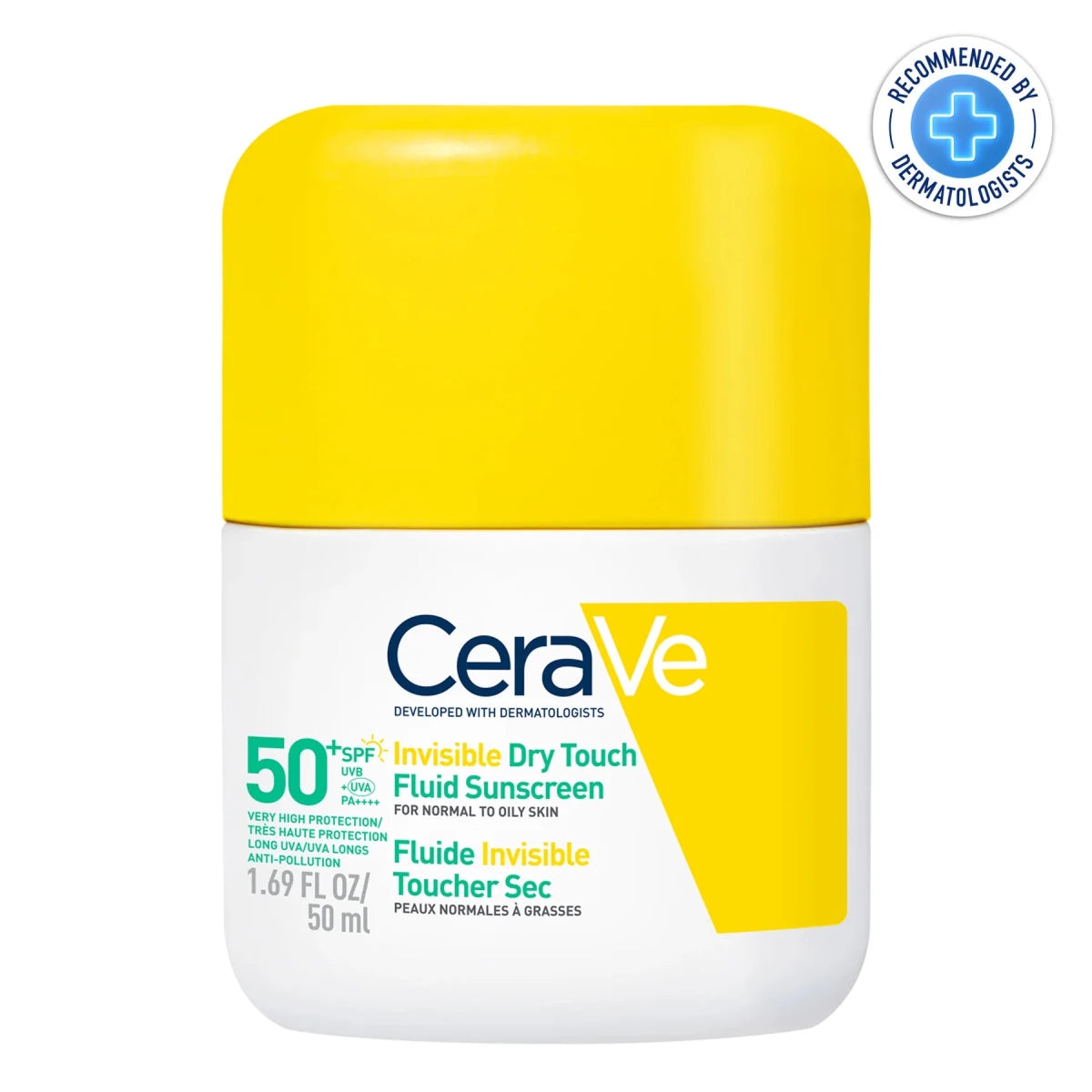 Cerave Fluide Invisible Toucher Sec SPF50+ Peau Normale à grasses Tendance acnéique 50ml - Cerave | BeautyForYou.ma