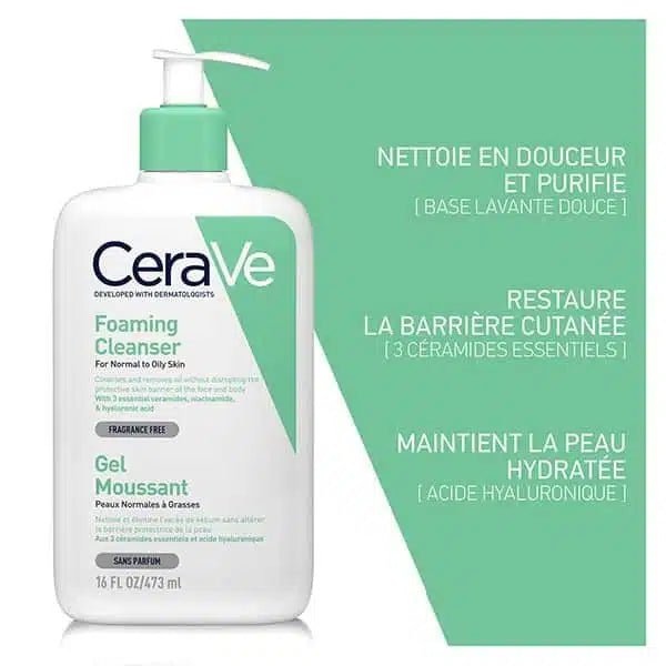 Cerave Gel moussant 473ml - Cerave | BeautyForYou.ma