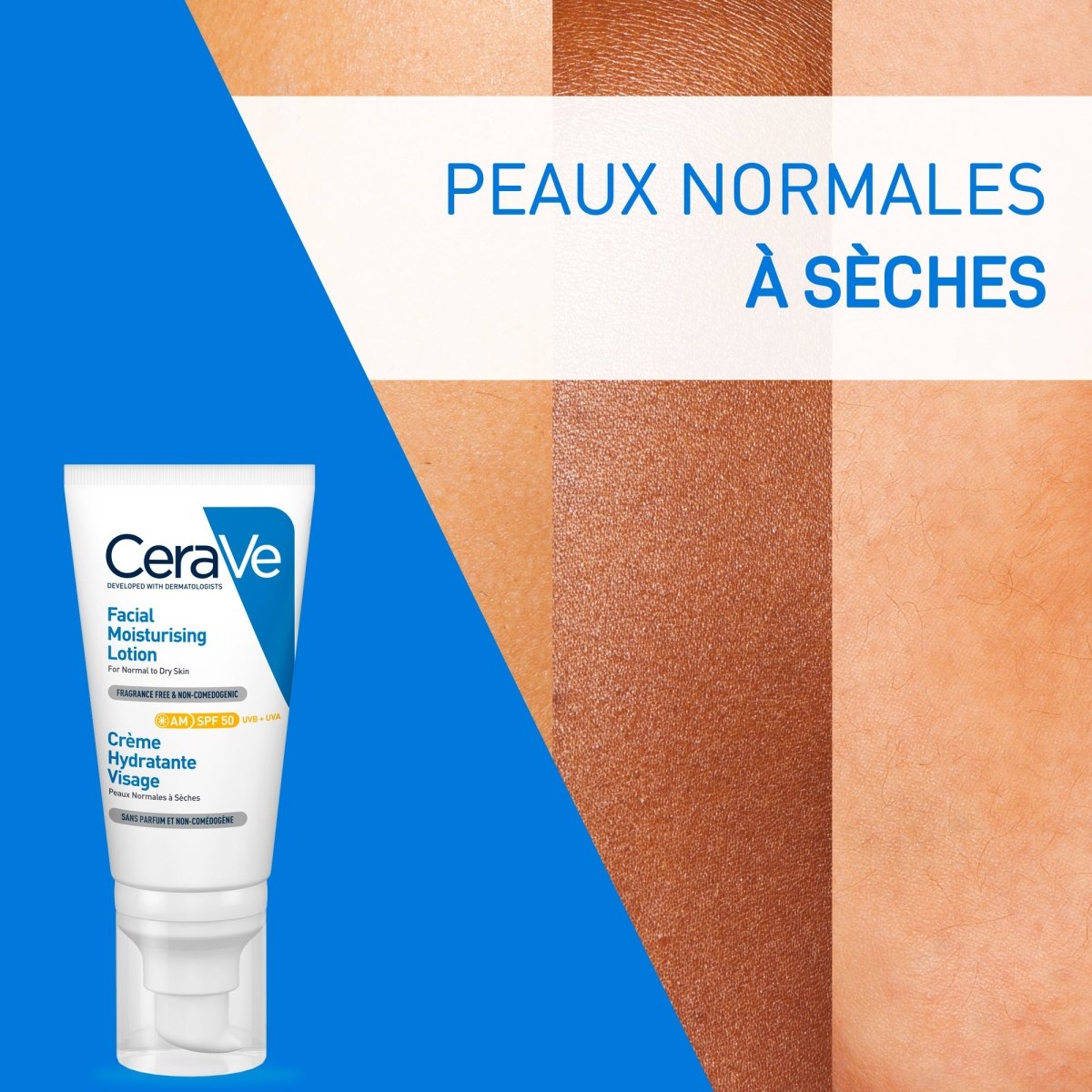 Crème hydratante SPF50 52ml - Cerave | BeautyForYou.ma