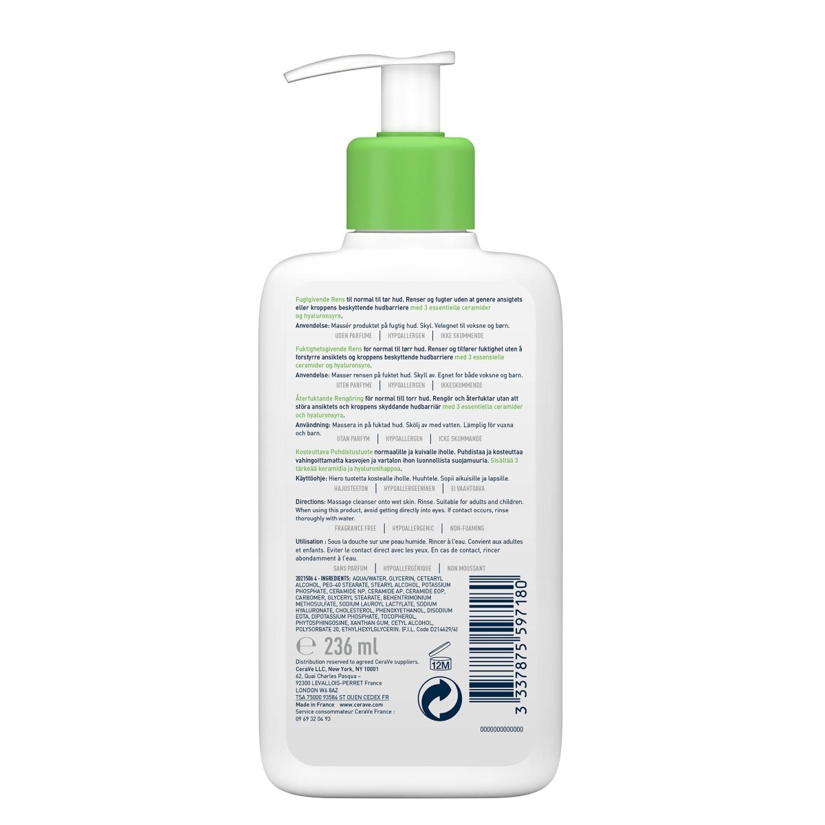 Crème lavante 236 ML - Cerave | BeautyForYou.ma